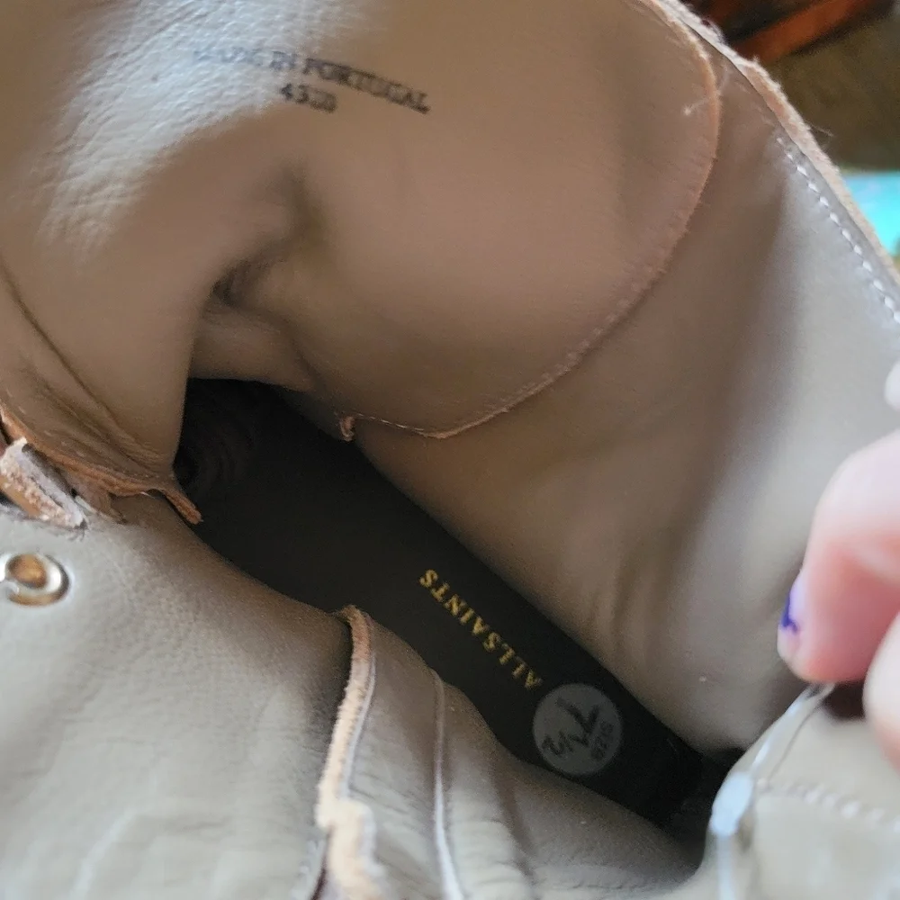 AllSaints Donita COMBAT BOOTS IN DARK SAND SUEDE SIZE 38 - Picture 5 of 5